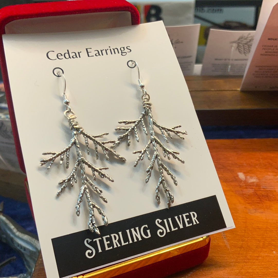 Sterling silver, big Cedar earrings