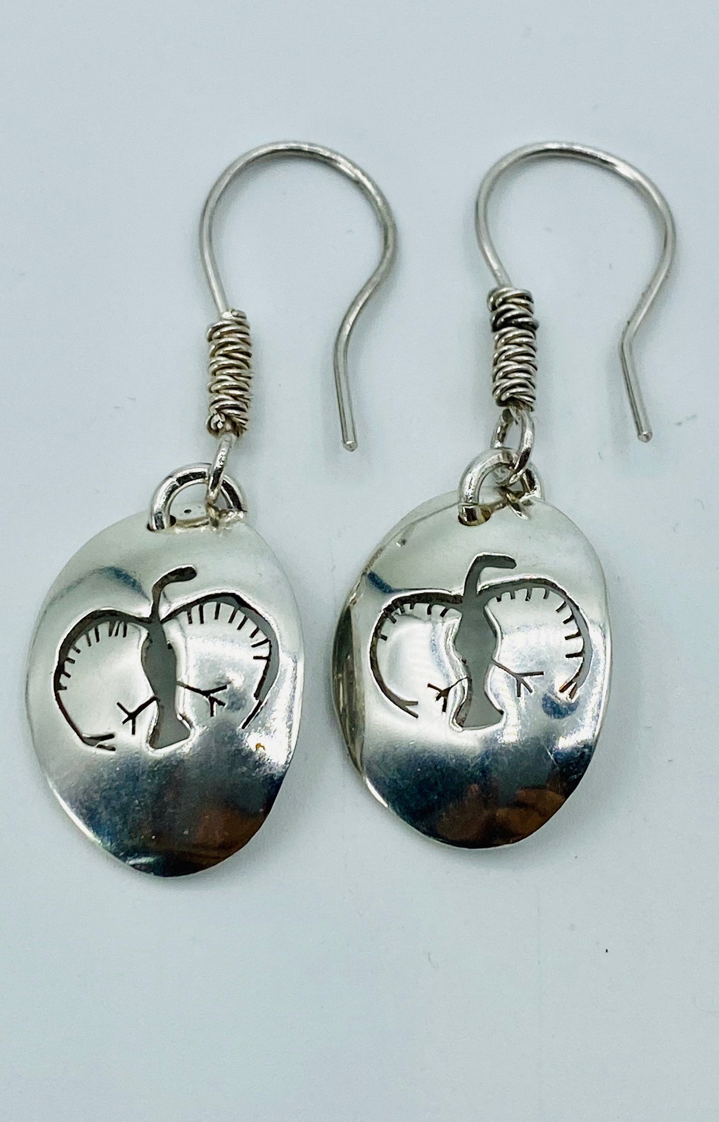 Eagle earrings rock painting pictograph