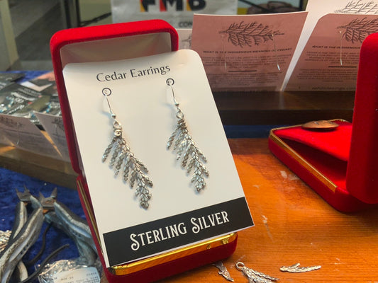 Sterling silver Cedar earrings