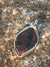 Load image into Gallery viewer, Cherry Creek Jasper, sterling silver wire pendant
