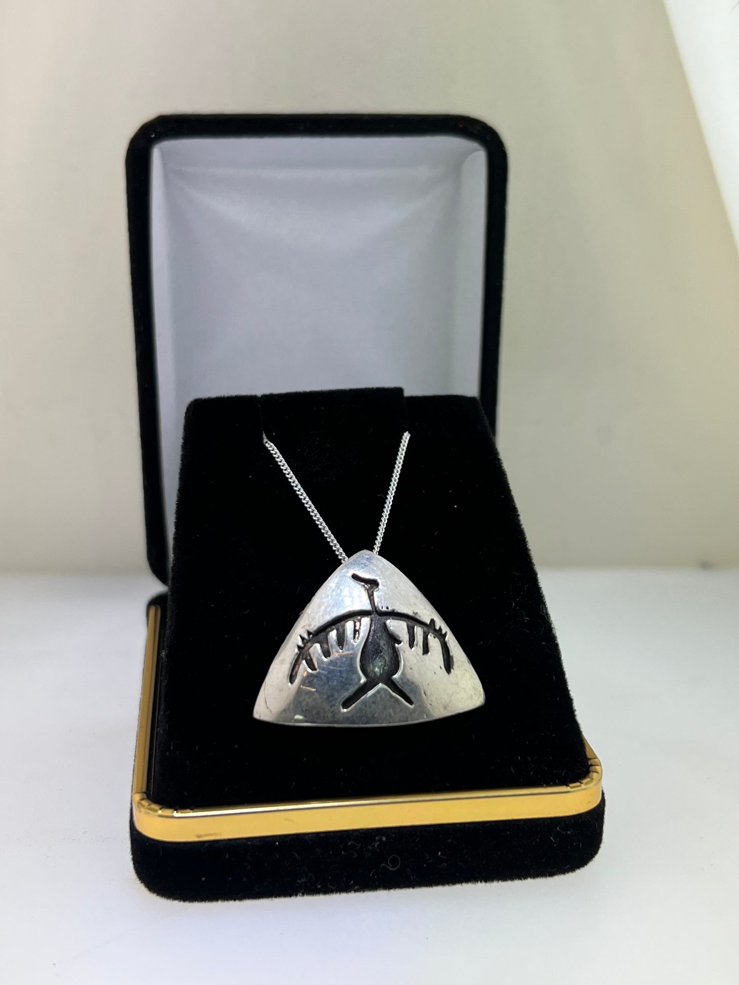 Sterling silver pictograph pendant from the Nicola valley