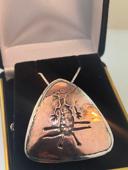 Copper Pictograph Bird Necklace
